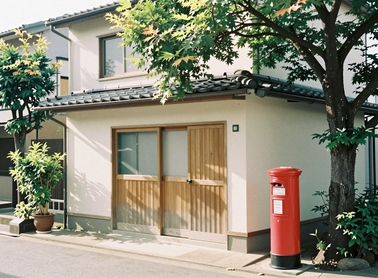 郵便ポストのある角